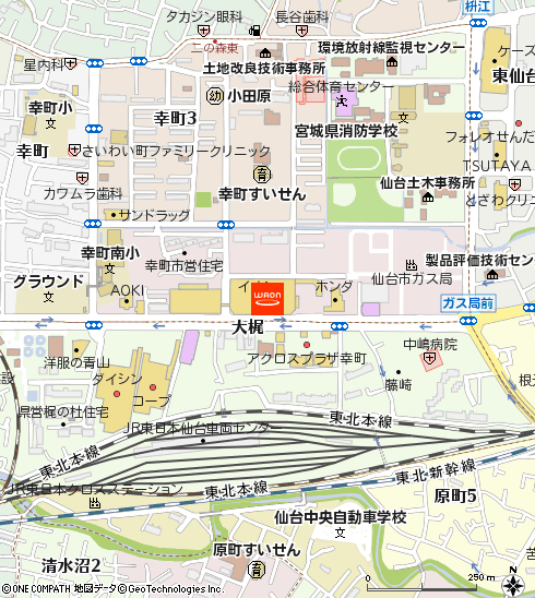 イオン仙台幸町店付近の地図
